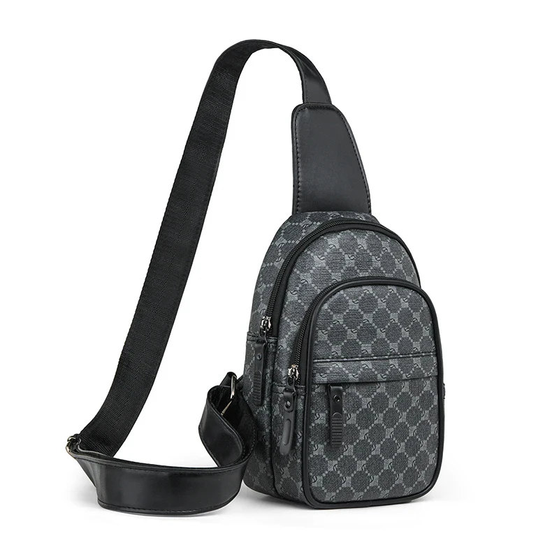 Men's Multifunction Messenger Bag Shoulder Cloth Chest Bags Crossbody Casual Handbag with Earphone Hole