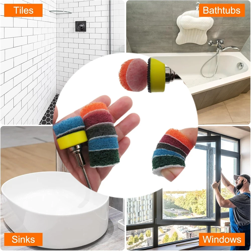 

54 шт. 1-2-дюймовая чистящая подушечка с шлифовальной подушечкой для шлифовальной машины Dremel, сверхмощная губка для автомобилей, полировка дерева, металла, шлифовка