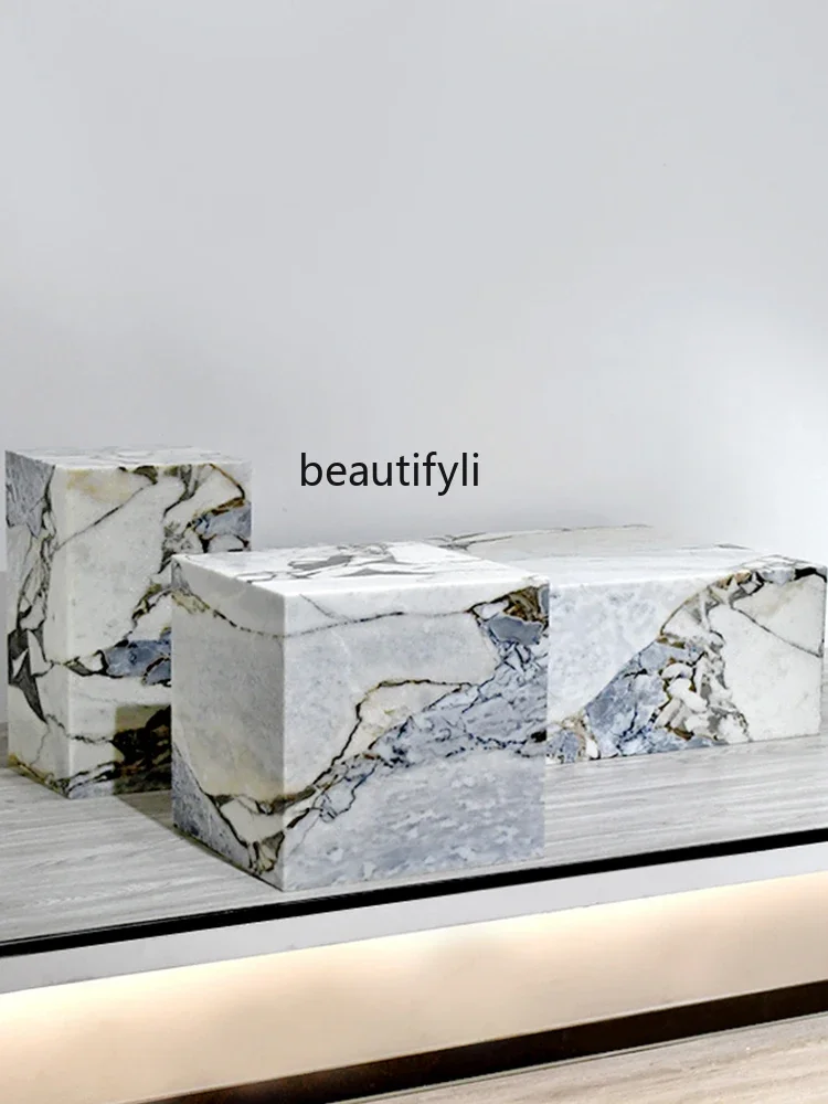 

CC Danish designer marble coffee table wabi wind villa living room luxury stone sofa side table