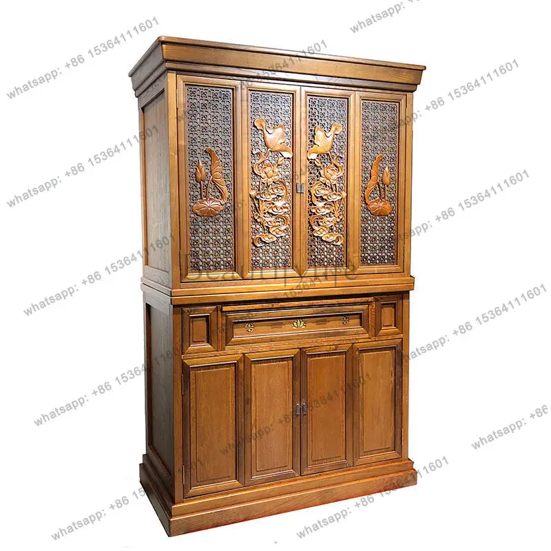 Solid wood Buddhist niche large Buddhist cabinet large size Guanyin cabinet modern Chinese style