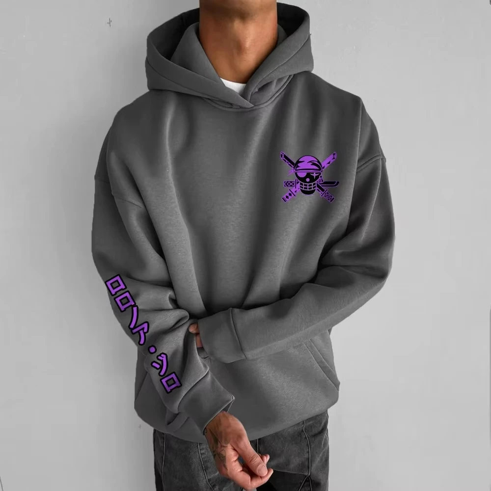ONE PIECE Sudadera con capucha para hombre, suéter Roronoa Zoro, Anime japonés, primavera y otoño, ropa de manga larga para padres e hijos
