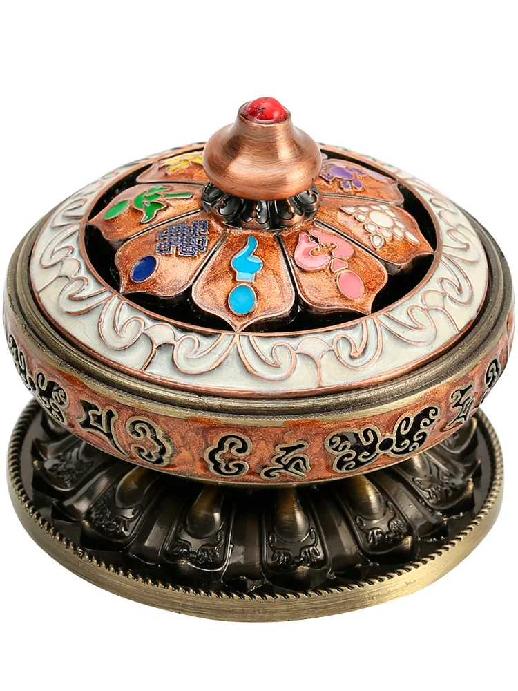 Incense Burner Alloy Material Household Eight Treasures Auspicious Sandalwood Bedroom Tea Ceremony Decoration Retro ChineseStyle