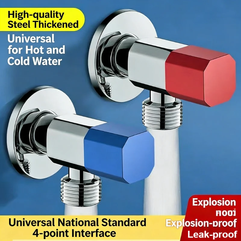 Bathroom Tap Water Valve 1/2'' Angle Valves Brass Angle Valve Water Control Valve Chrome Corner Valve Cold Water Faucet