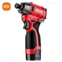 Xiaomi Delixi 16.8V Electric Screwdriver Lithium Battery Rechargeable Household Cordless Screwdriver Powerful Impact Wireless