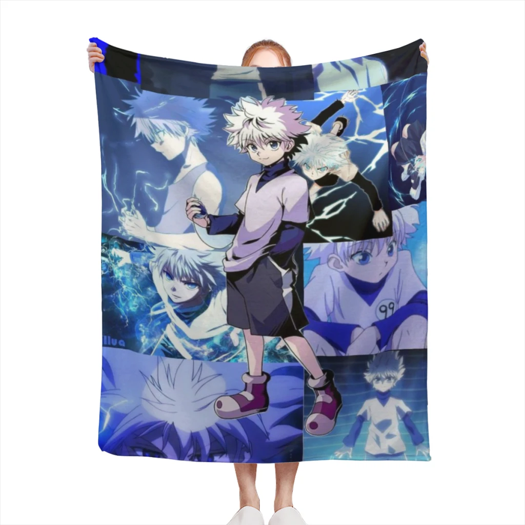 

HUNTER×HUNTER Blanket Flange Textile Decor Portable Super Soft Throw Blankets for Home Office Plush Thin Quilt