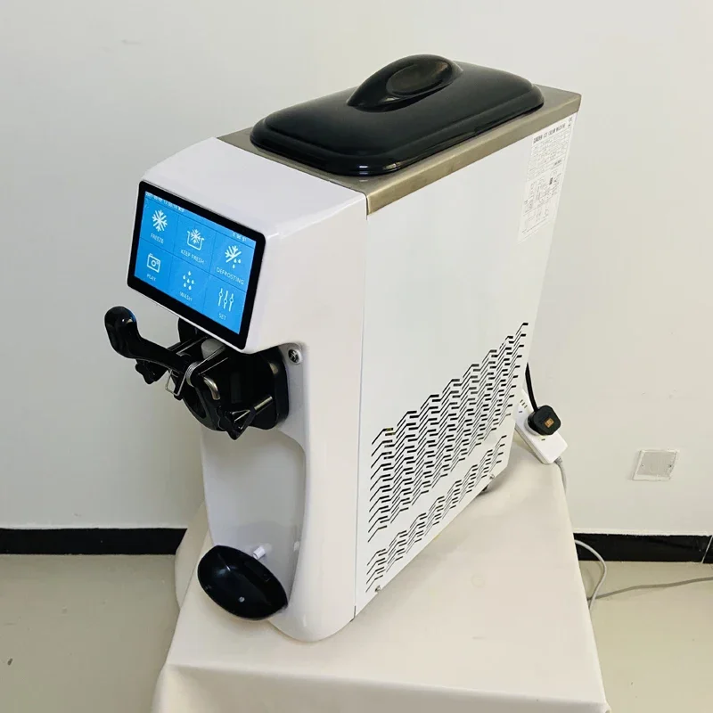 Cone soft ice cream machine 7 inch LCD touch screen Desktop ice cream machine Stainless steel ice cream production machine