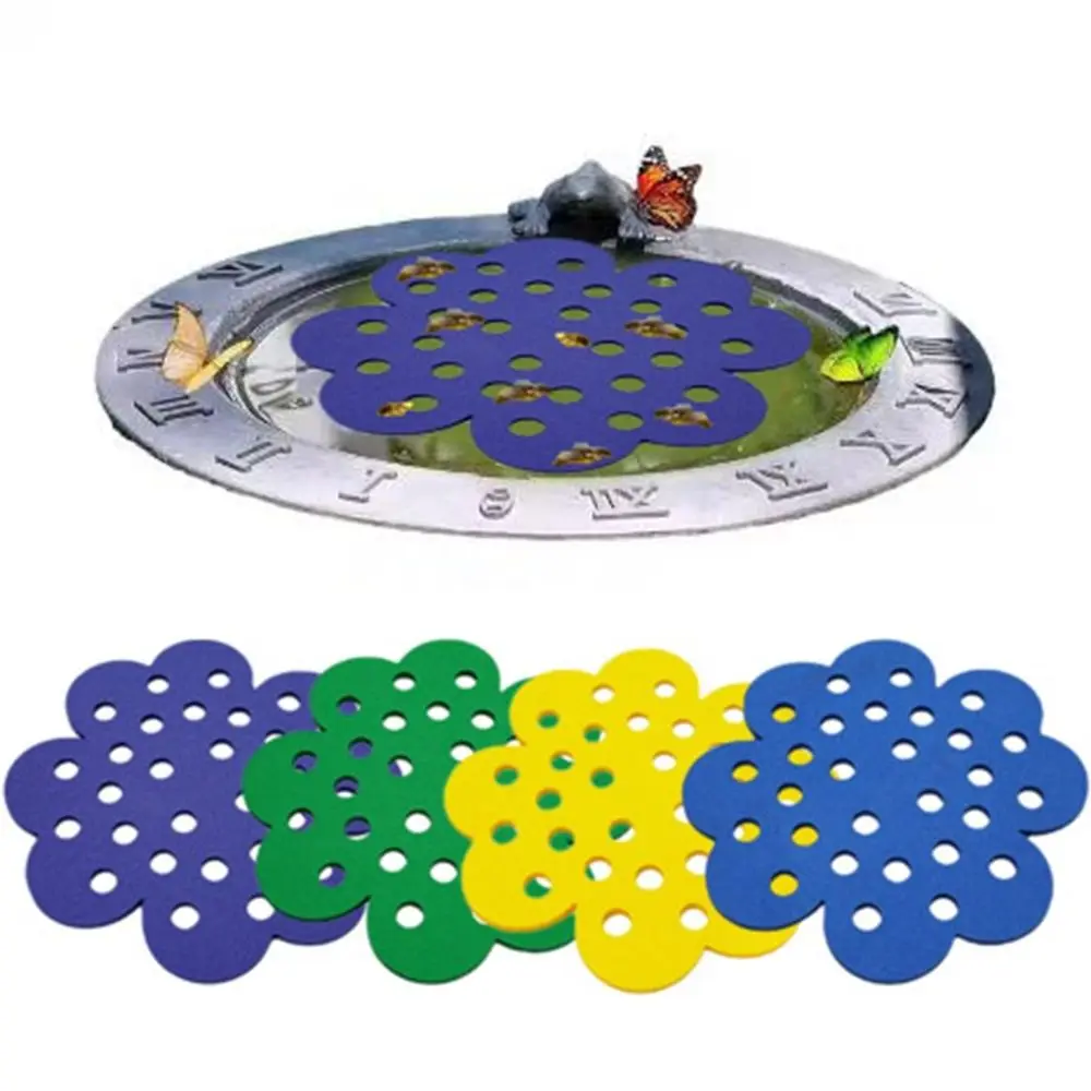 

4Pcs Flower Shape Floating Bee Island Lightweight Decorative Butterfly Watering Station PVC Bee Watering Station