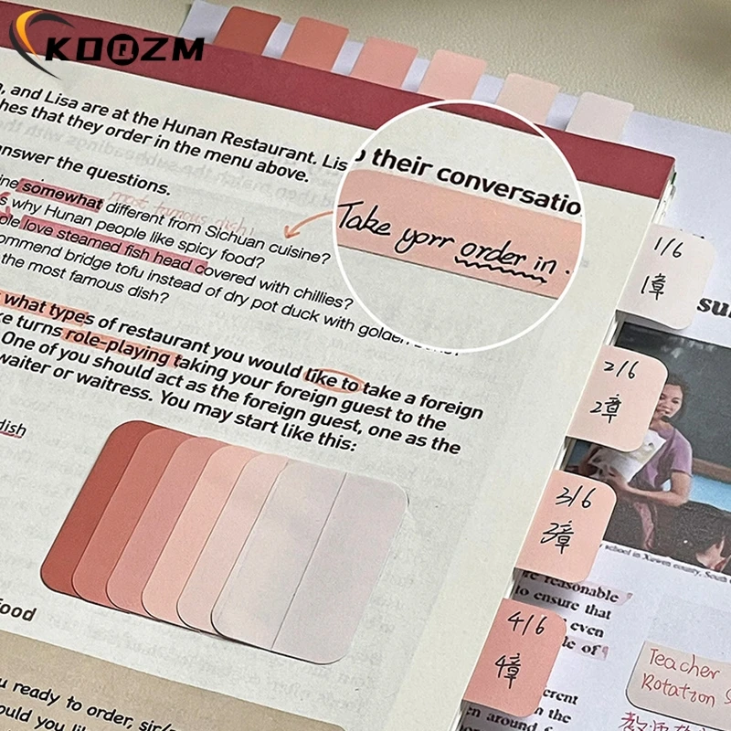 120Sheets Creative Gradient Color Category Index Sticky Note Student Simplicity Stationery Memo Pad Cute School Supplies