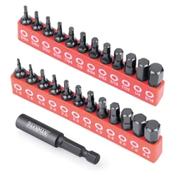 25 piece set of hexagonal screwdriver heads