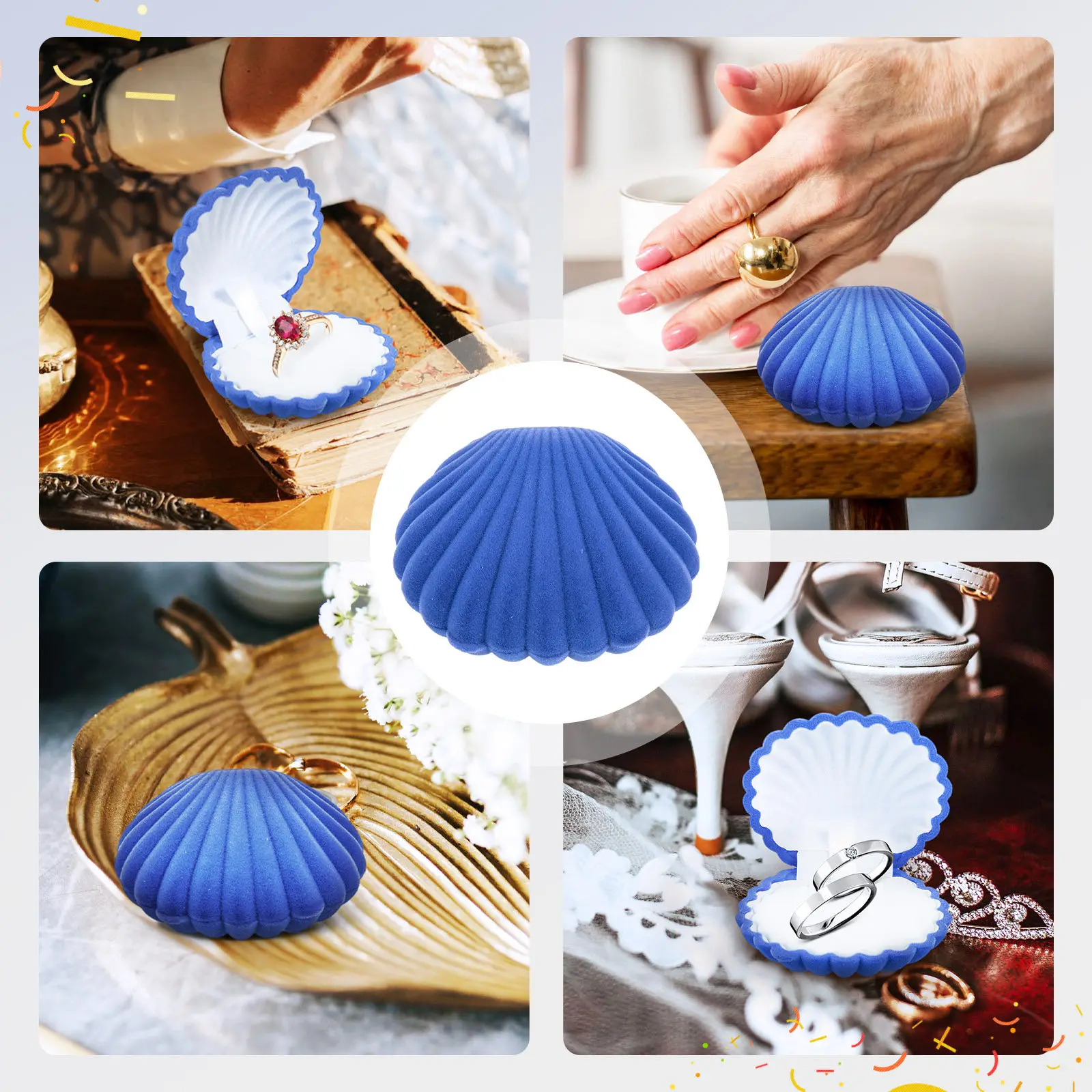 

Набор из 2 шт. высококачественных износостойких шкатулок для украшений с гладкими бесшовными краями для серег, бусин, колец, декор для рабочего стола