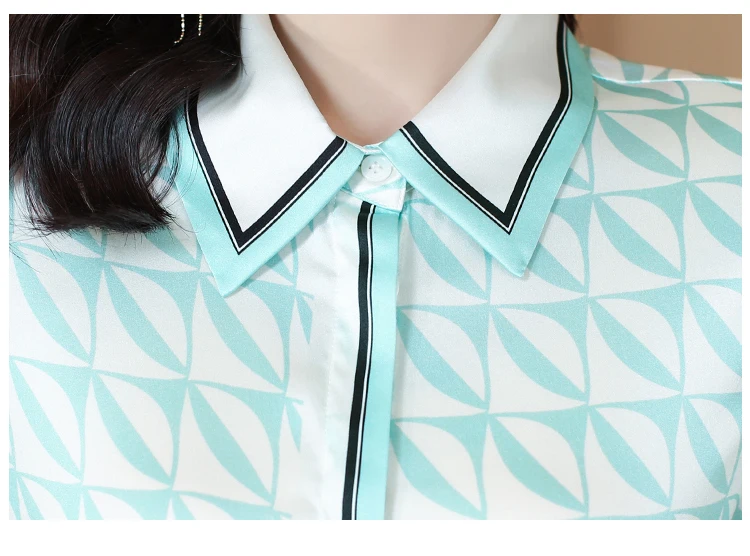 ZAROY High Quality Women Satin Shirts Fashion Print Long Sleeve Single-breasted Silk Blouses Elegant OL Tops Casual Streetwear