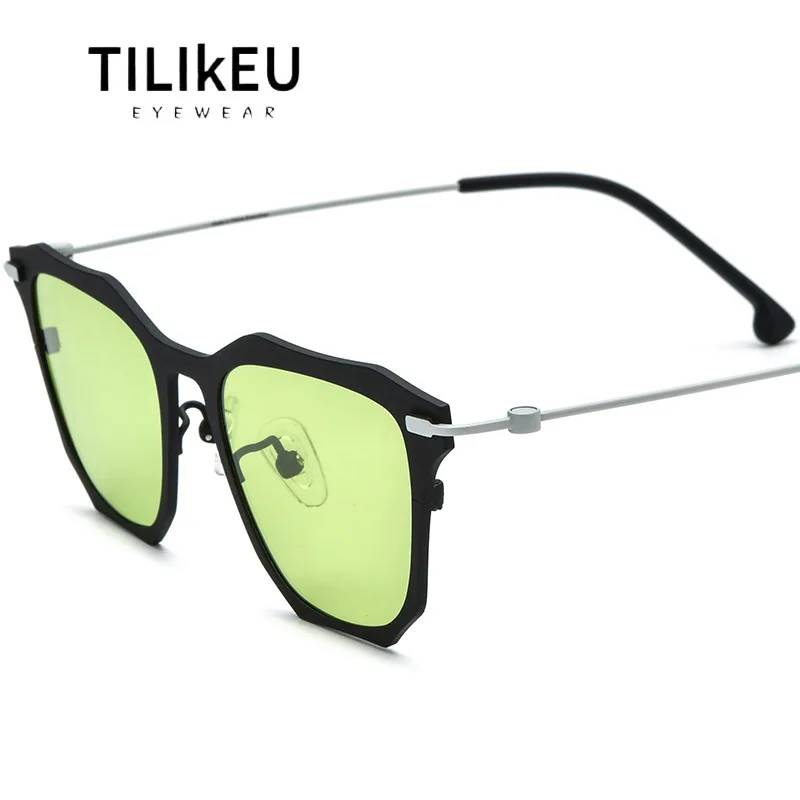 

New Arrivals Pure Titanium Frame Personality Colored Square Men Driving Fishing UV400 Women Outdoor Travel Polarized Sunglasses