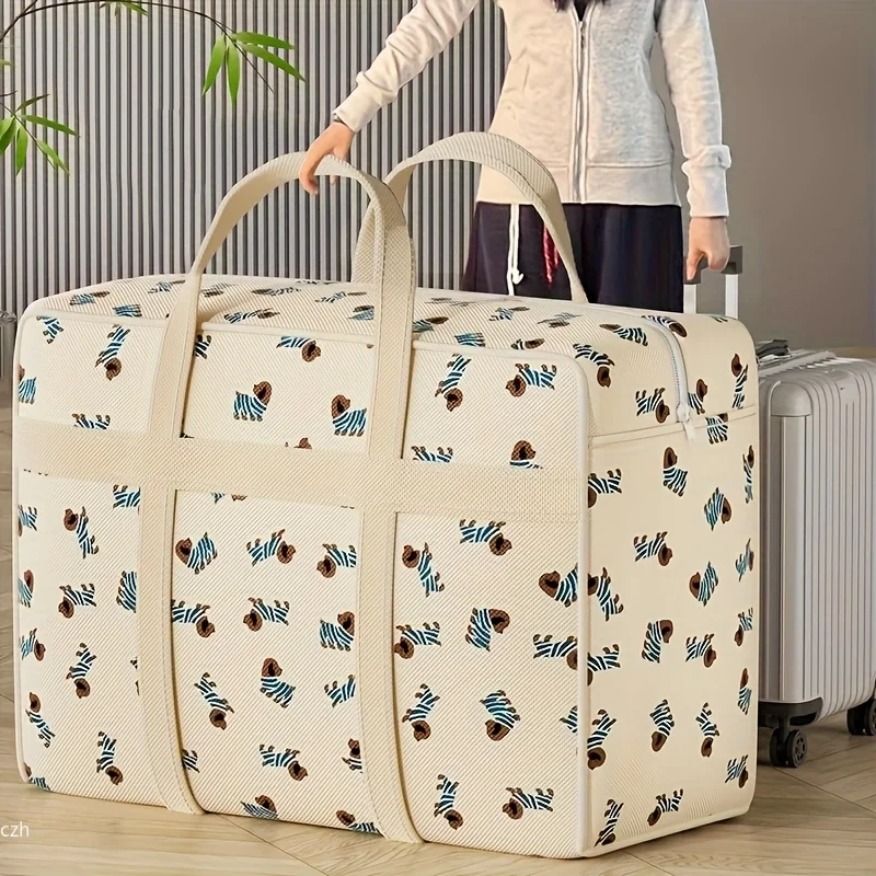 حقيبة تنظيم الأمتعة القابلة للطي بتصميم جرو لطيف، حقيبة تخزين للسفر ذات سعة كبيرة وموفرة للمساحة