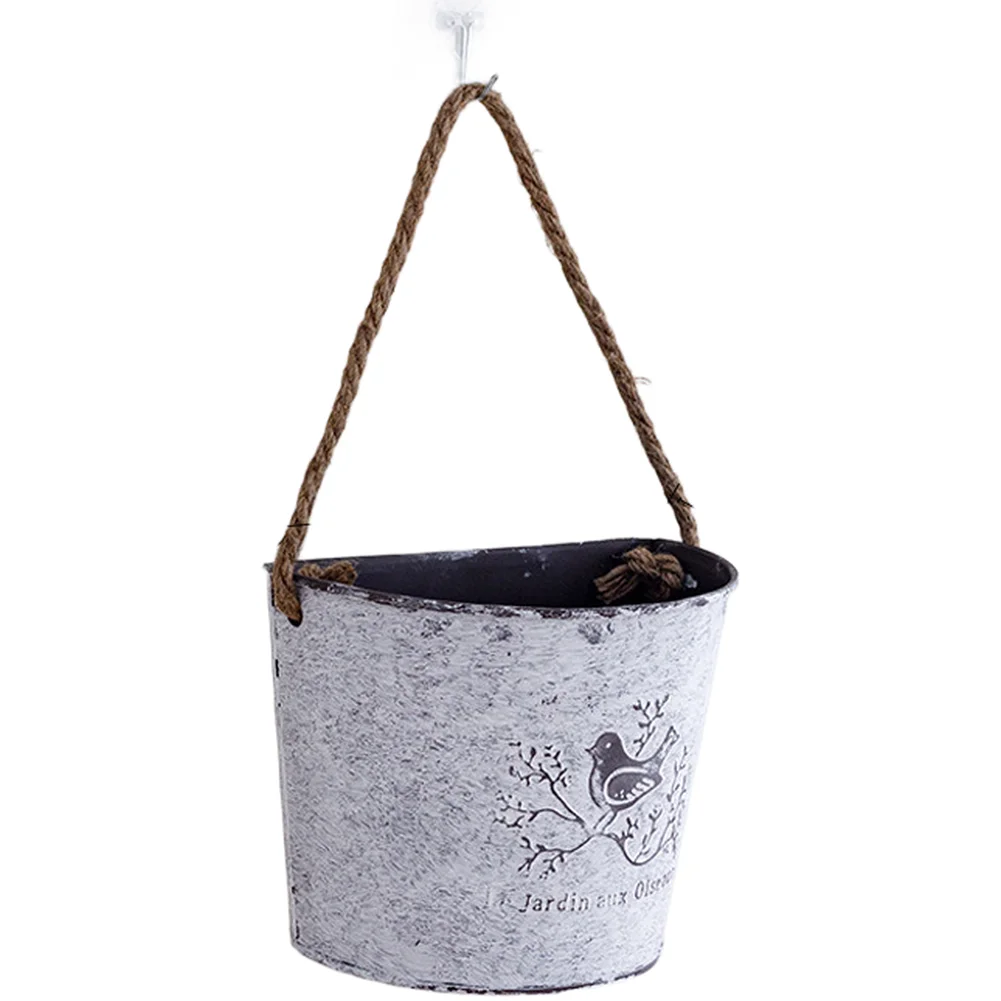 Wall Mounted Iron For Succulent Holder with Nordic Minimalism and Ornamental Bird Detail for Modern Home and Office Use