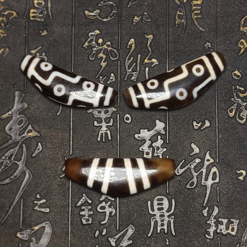 

Tibetan Characteristics Horn-shaped Agate Beads Brown Black&white 9 Eyes DZI Beads Men&Women Amulet Jewelry DIY Free Shipping