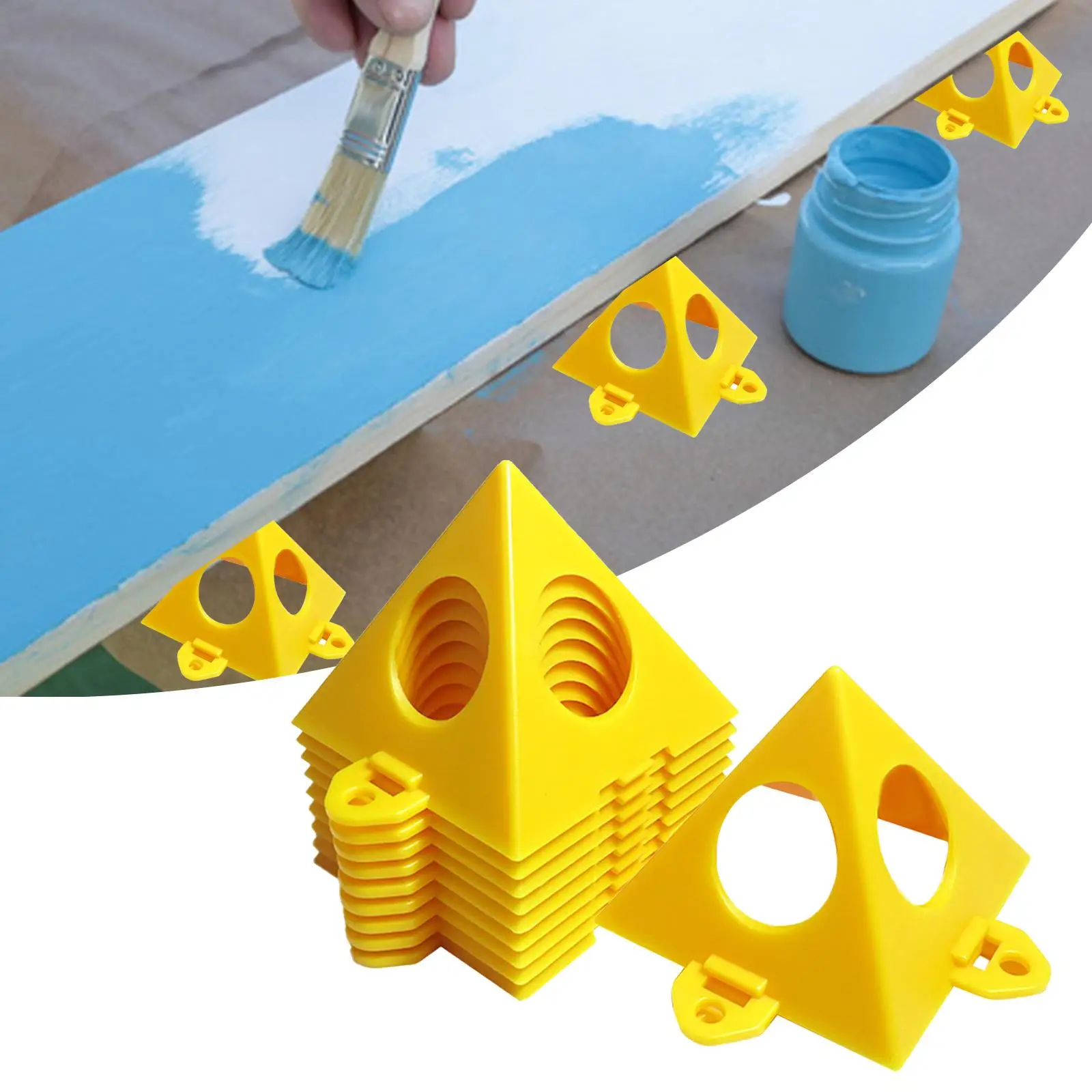 

10x Painting Pyramids Paint Stands Compact Sturdy Cabinet Doors Pyramid Risers Mini Cone Paint Stands Quadrilateral Paint Stands