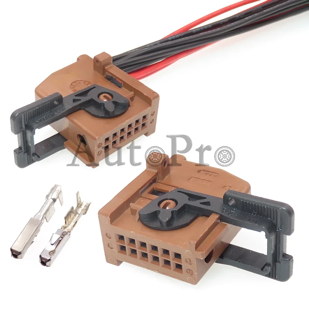 

1 Set 12 Hole 1379096-1 1379219-1 1379095-1 AC Assembly Auto Connector Car Audio Power Amplifier Electric Plug For BMW Porsche