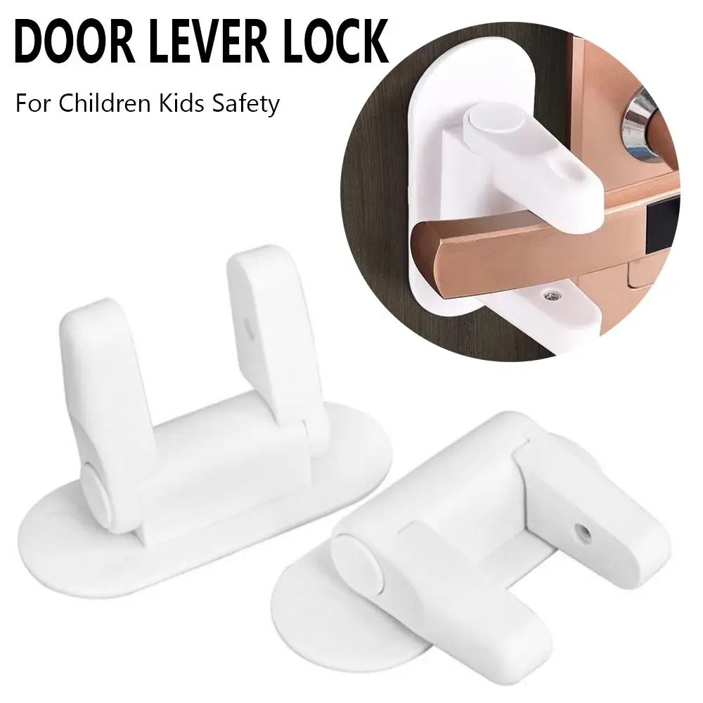 Useful Door Handle Safety Lock Self Adhesive Universal Door Anti-open Device Children Protection Security Latch