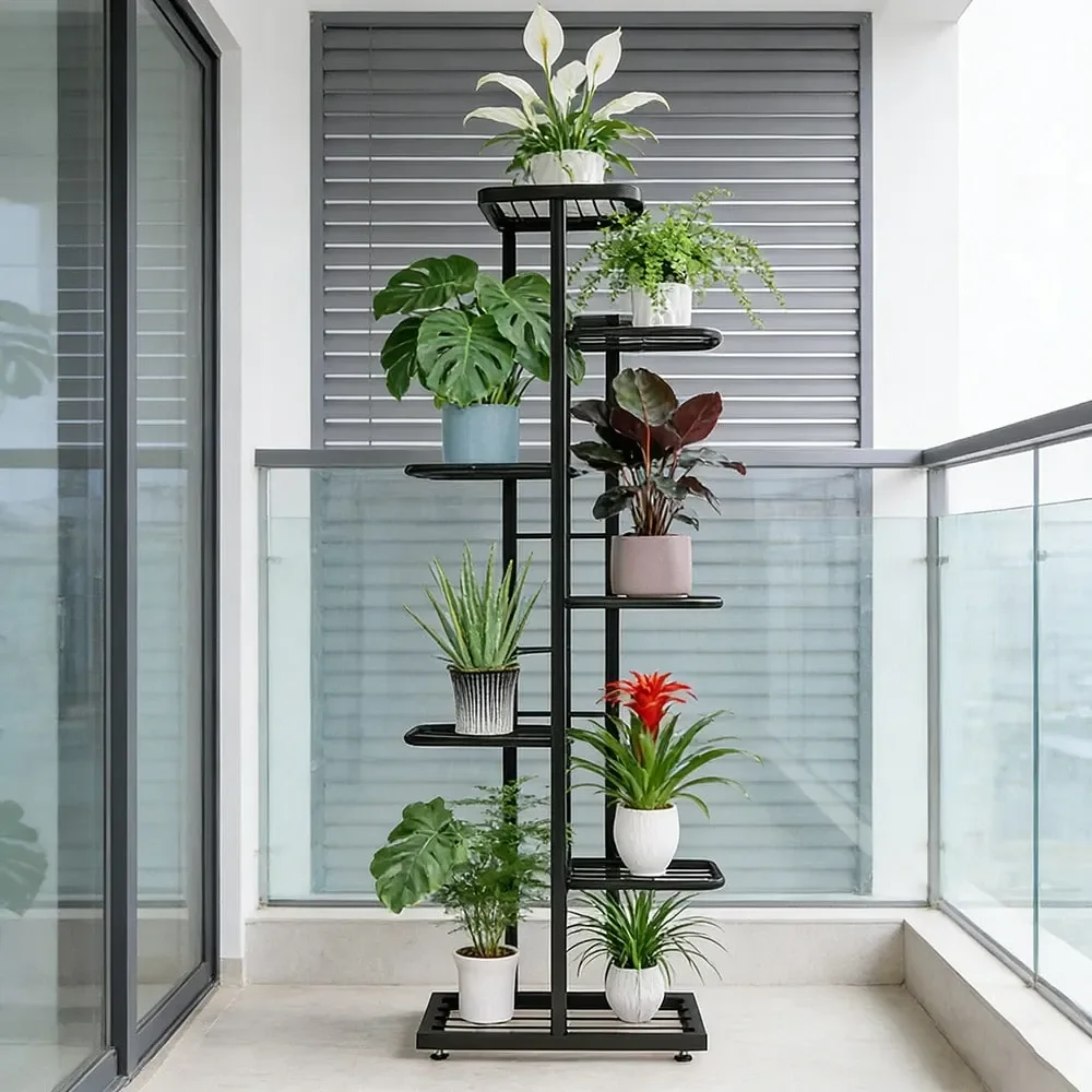 

graded MultiTier Plant Stand7 6 5 4 Tier Plant Stand, HeavyDuty Metal Frame, Metal Flower Stand, HighAngle MultiTier Plant St