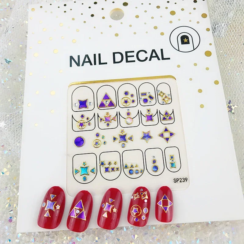 Strass abbronzanti Nail Art Foil Sticker Decalcomanie Paillettes 3D Glitter olografici Fiocco Paillettes Specchio Glitter Effetto Decorazioni