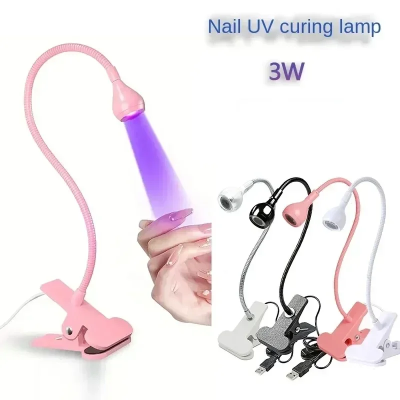 Nail Lights Dryer Ultraviolet  UV Lamp Mini Flexible Clip-On Desk USB Gel Curing Manicure Pedicure Tools