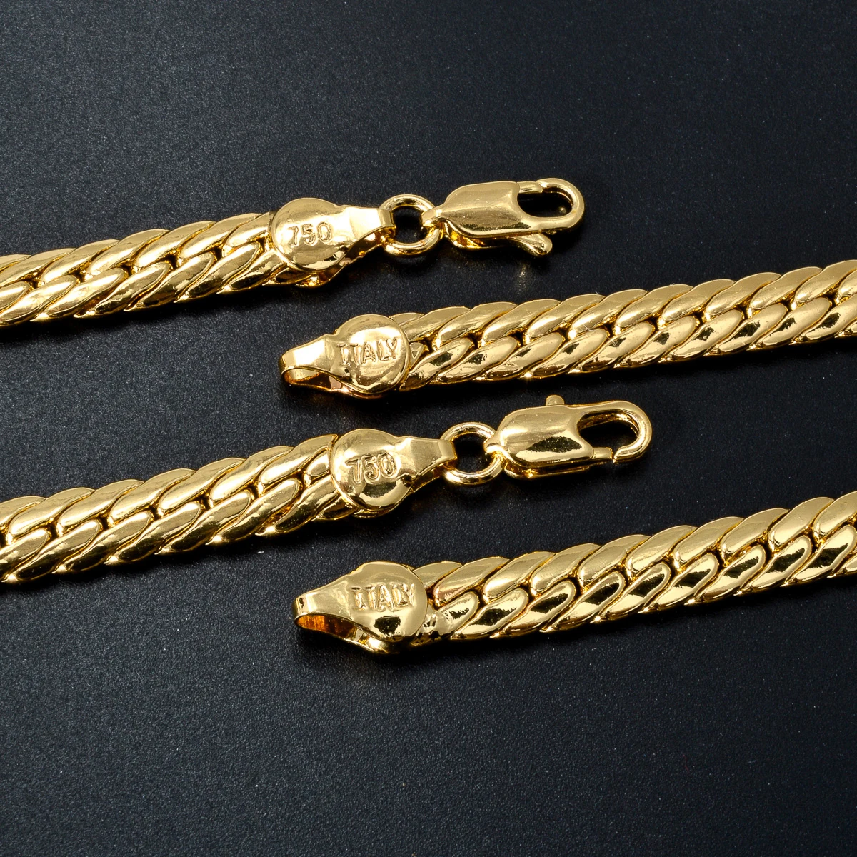 Sunny Jewelry Fashion New Copper Necklace Snake Chains Gold Plated High Quality For Women Man Italy 750 For Daily Wear Gift