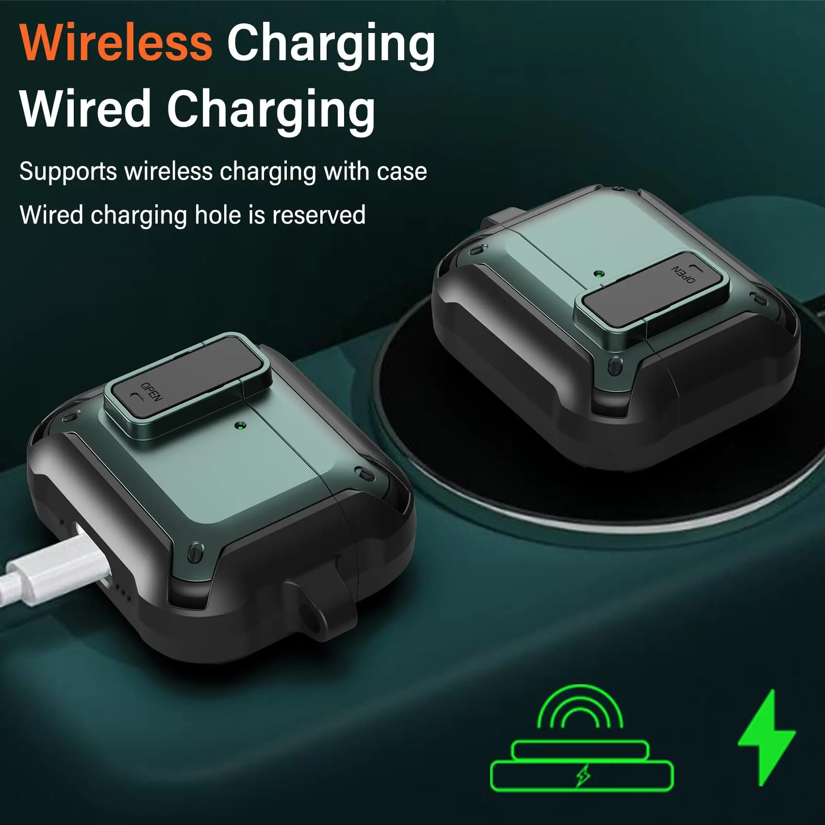 Cerradura de seguridad para AirPods 4, Funda protectora 2024 con cordón para Apple AirPods de 4. a generación, Funda para mujeres y hombres