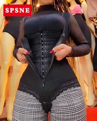 Duplo Controle Corpo Faja Cintos para Mulheres, Remova a Barriga, Fivela Zipper, Conector Triangular, Cintas Colombianas