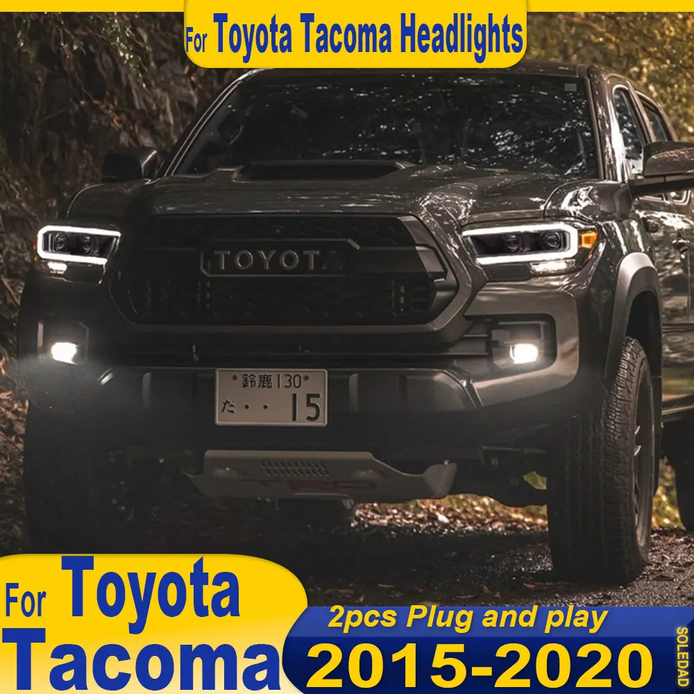 

For toyota Tacoma 2015-2020 Headlight Assembly Modify LED Headlights Sequential Turn Signals and LED Daytime Running Lights