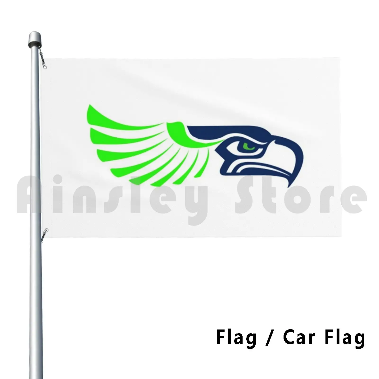 Seahawks Face Flag Car Flag Printing Custom Seahawks Seattle Football Wilmington College Green North Carolina