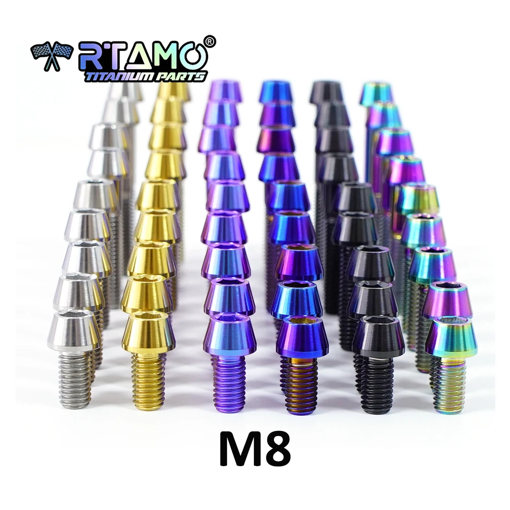 RTAMO Gr5 Titanium Bolt M8X15/20/25/30/35/40/45/50/55 1.25Pitch Bike Motorcycle Modified Screw for Honda Forza 350 PCX 160 (1pc)