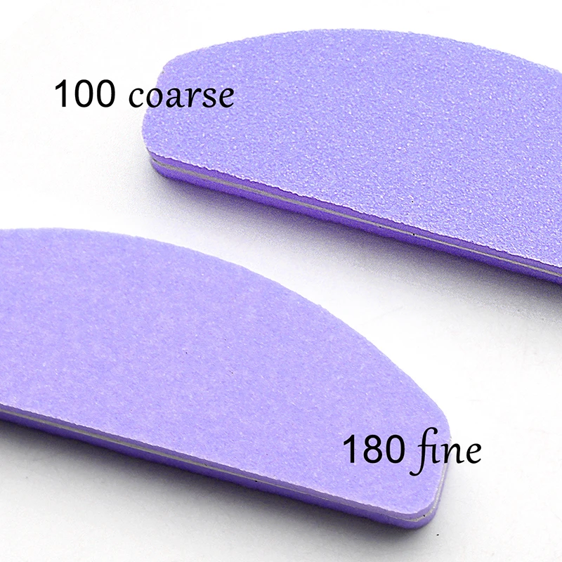 100Pcs Sanding Nails File Block Wholesale Boat Shaped Sponge Double Sided Nail Files 100/180 Grit Portable Washable Buffing File