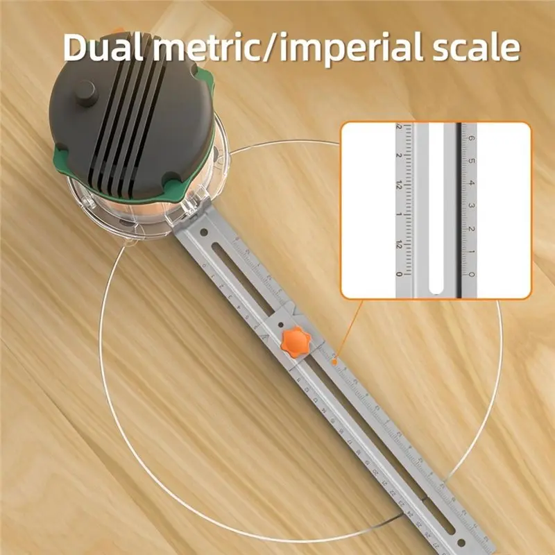 PHFU-Dual Scale Router Circle Cutting Jig- Stainless Steel, Zero-Start Precision, 2.64-13.46