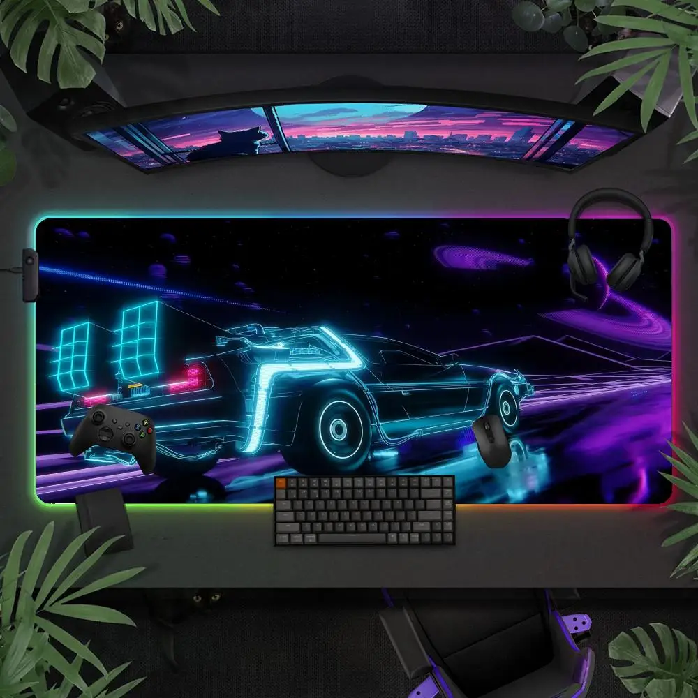 

Cyber Cool Sport Car RGB Gaming Mouse Pad Desk Mat HD Gamer Accessories Large LED Light Mousepad PC Computer Carpet with Backlit