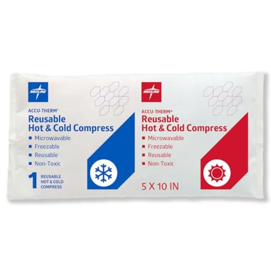 

Accu-Therm Reusable Hot/Cold Gel Packs, 5" x 0", Soft and Flexible, for Injuries, Fast Relief, Recovery and Muscle Soreness - S