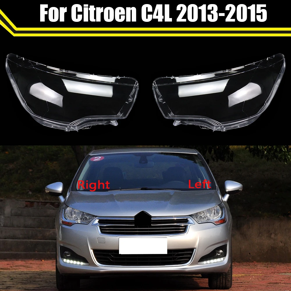 

Car Front Headlight Lens Clear Masks Auto Shell Headlamp Lampshade Light Lamp Cover Lampcover For Citroen C4L 2013 2014 2015