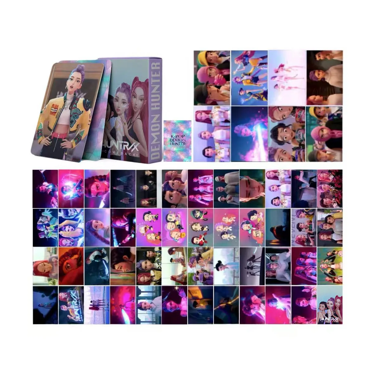 

55 collection cards of kpopdemonhunte card anime animation surrounding LOMO card Halloween toys