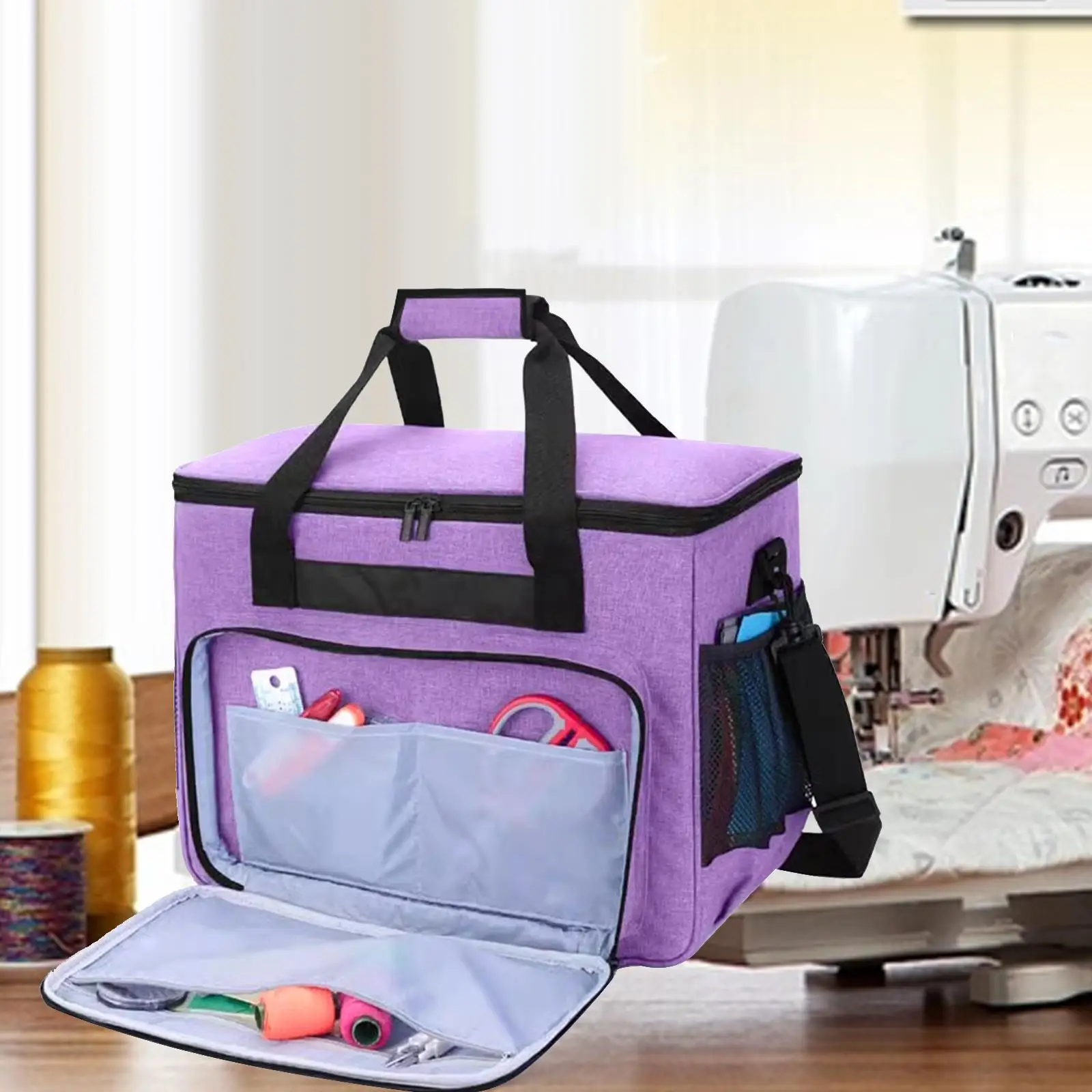 

Чехол для переноски швейной машины, сумка-тоут для швейных принадлежностей на открытом воздухе