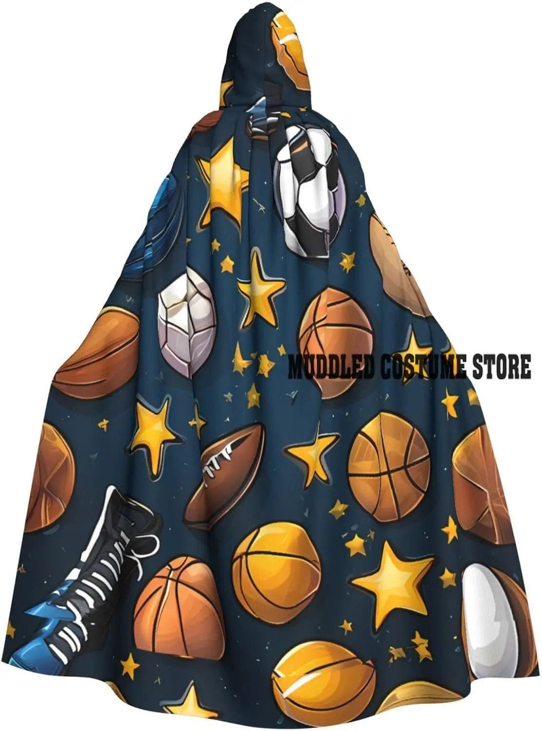

Rugby for Halloween Cape for Adults Black Cloak with Hood Costume Cloak for Women Men Cape Accessory for Halloween Party