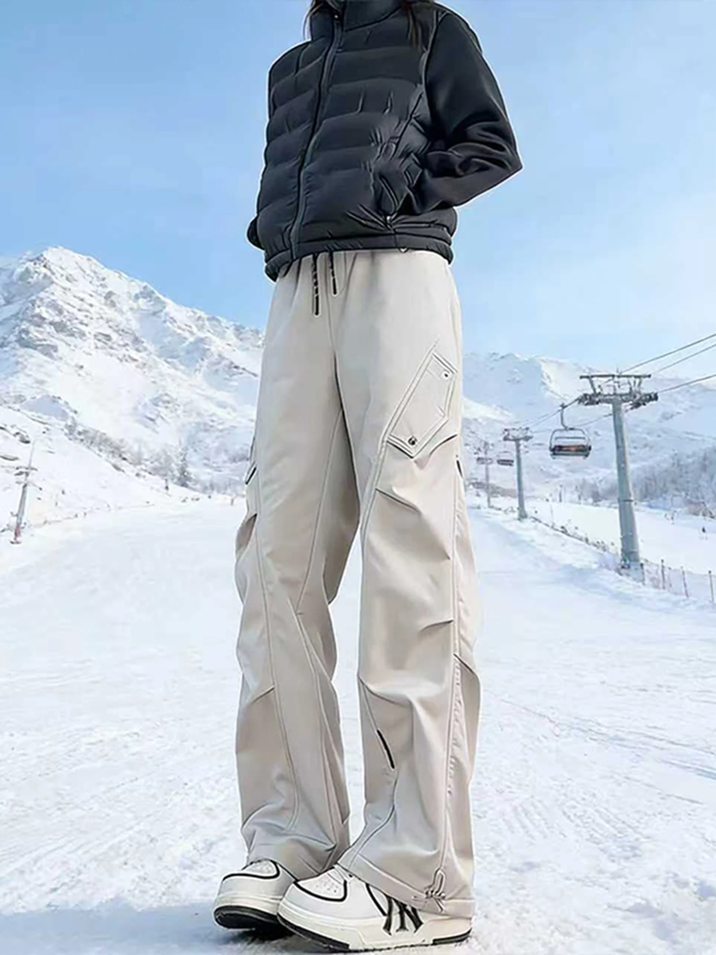 

Лыжные брюки с эффектом похудения, мужские осенне-зимние брюки на подкладке, штурмовые брюки из сложенного солдата, походные брюки для альпинизма