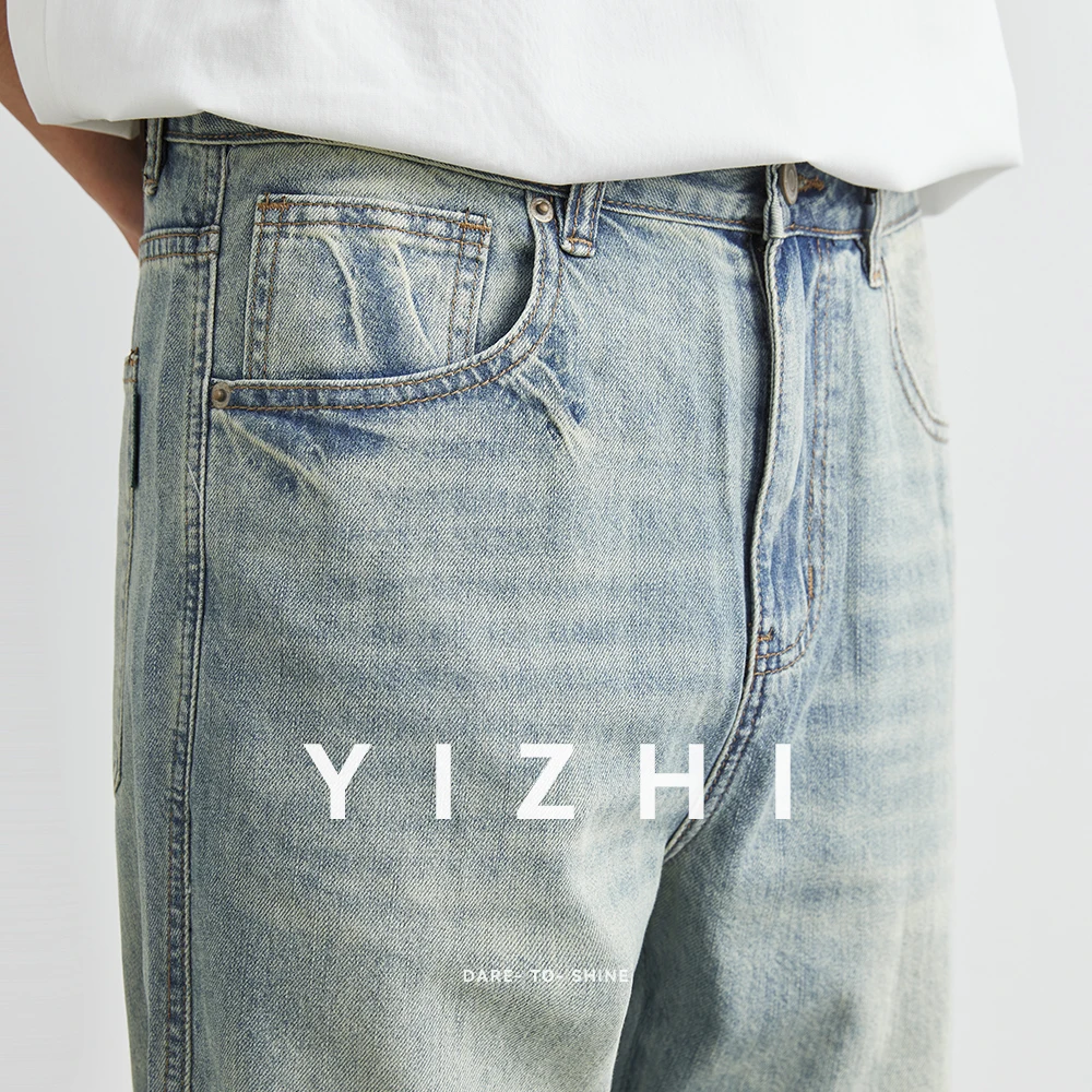 

2025 New Men's Straight Jeans Retro Washed Loose Straight Casual Pants 28-36 Large Size Denim Casual Pants Men Jeans