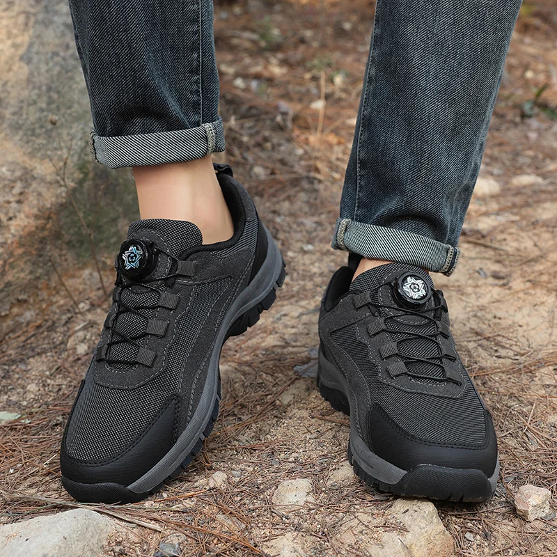 

Мужская повседневная спортивная обувь, модные кроссовки для бега, альпинистская обувь с вращающейся пряжкой, новинка 2025 года, удобные кроссовки