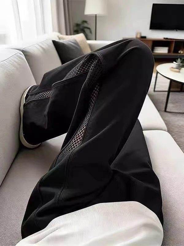 

Quick Dry Ice Silk Outdoor Men's Casual Sports Straight Leg Pants Nylon Fabric Side Zipper Functional Workwear Trousers