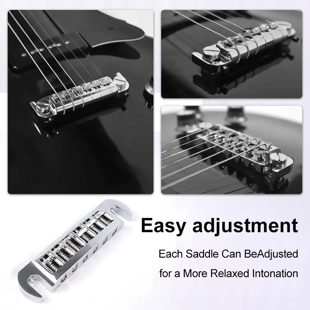 قطعة خلفية لجسر الجيتار الكهربائي من DOZZLY قطعة خلفية كومبو قابلة للدوران للجيتار الكهربائي ذو الجسم الصلب