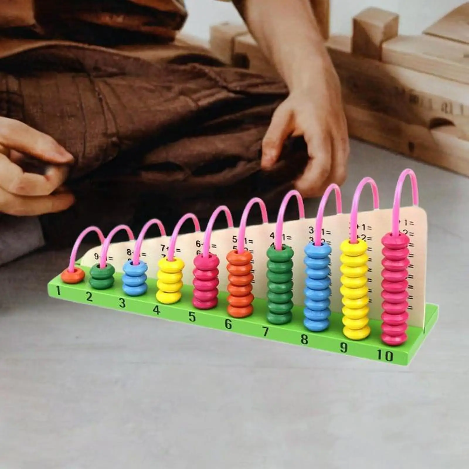 Montessori Toy for Kindergarten Children, Adicionar Subtrair Ábaco, Idades 3 +