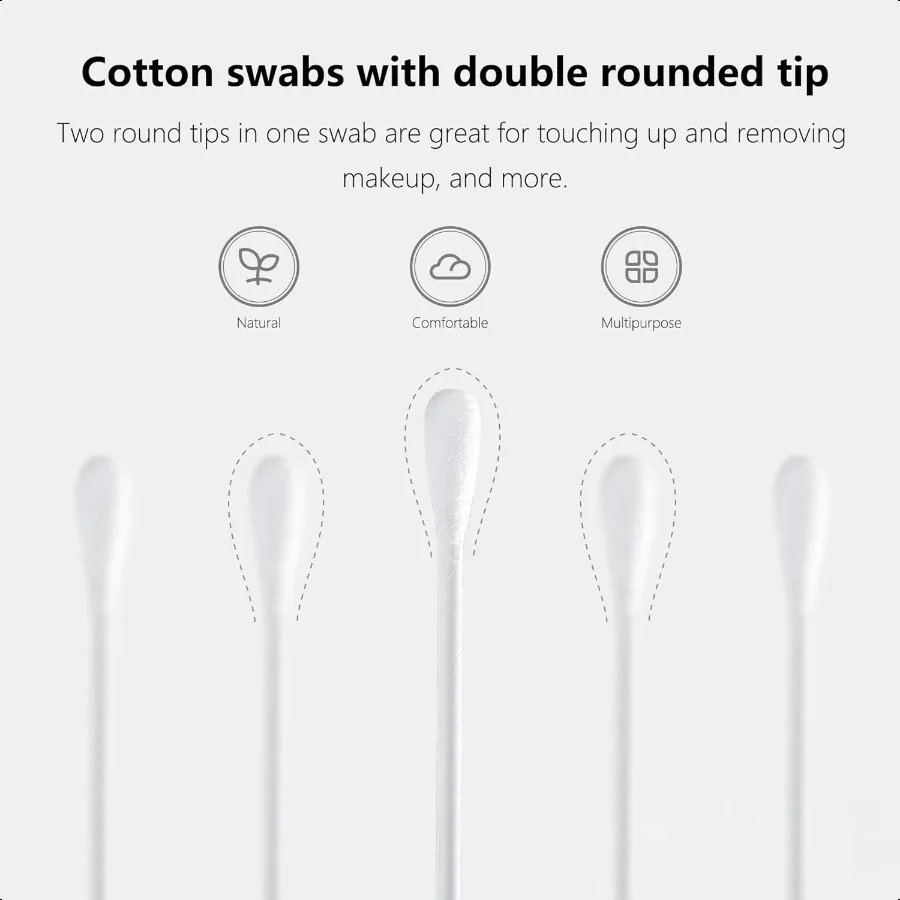 Natural Paper Cotton Swabs 1000ct Double Tips Cotton Buds for Personal Care