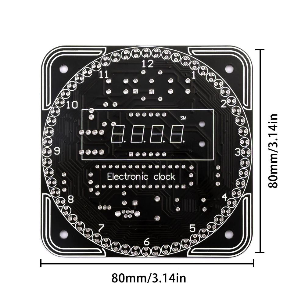 Digital DS1302 Electronic Clock Kit Light Control Rotation Digital LED Temperature Time Display Tool DIY for Soldering Practice