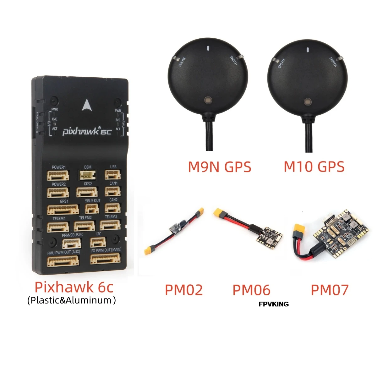 Holybro Pixhawk 6C Autopilot FMUv6C STM32H743 Flight Controller PM02 Or PM07 Power Module M9N Or M10 GPS