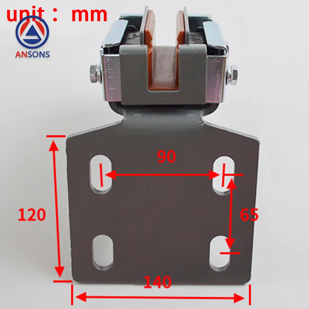 10mm 16mm For Hitachi / Sigma Elevator Guide Shoe For Car Main Guide Rail Sliding 4-Hole Base Ansons Elevator Spare Parts