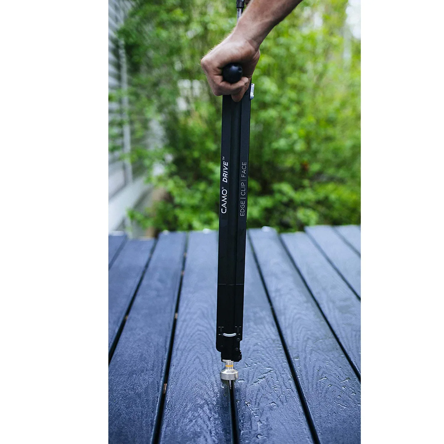 Vertical drills for patio, edge, clamp and panel fastening systems